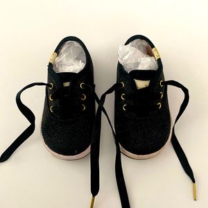 Kate Spade x Keds Baby size 3 Keds by Kate Spade Black Glitter Sneakers.